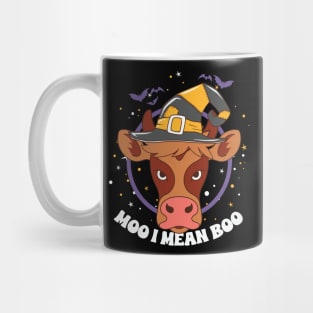 Moo I Mean Boo Funny Halloween Cow Mug